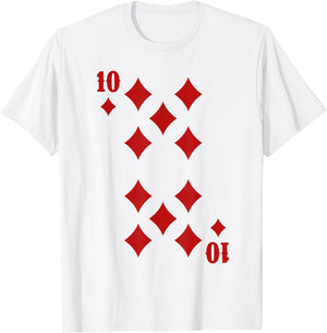 10 of Diamonds Playing Cards Halloween Group Matching T-Shirt - T-Shirt | White