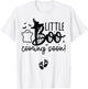Halloween Pregnancy Announcement Little Boo Coming Soon T-Shirt - T-Shirt | White