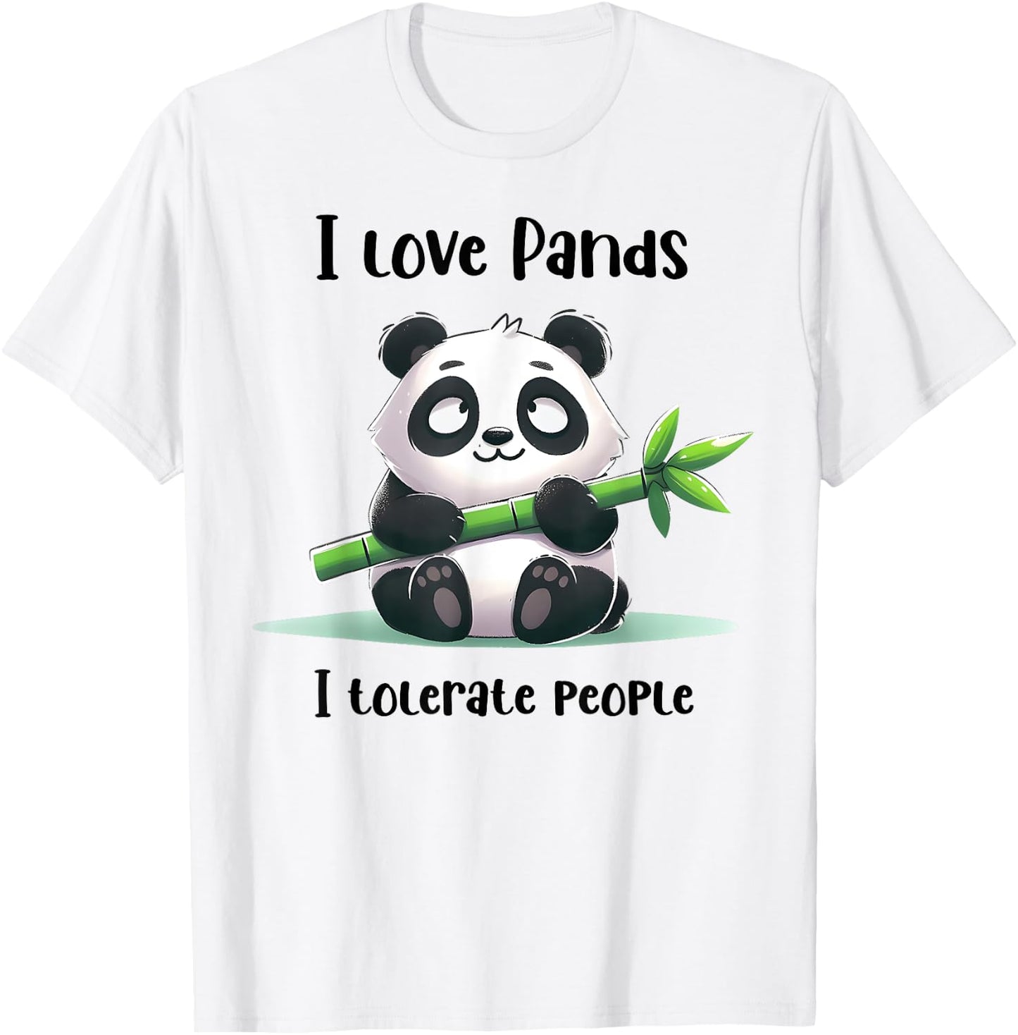 Funny Retro Sarcasm Quote I Love Pandas I Tolerate People T-Shirt - T-Shirt | White