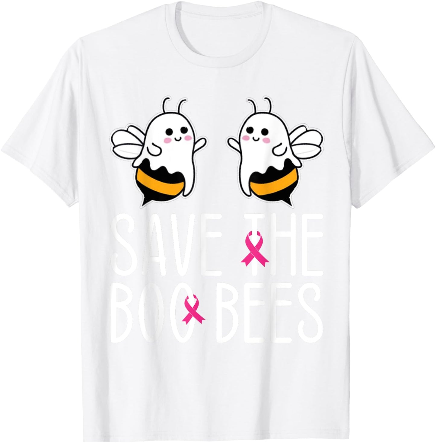 Save The Boo bees Breast Cancer Awareness Halloween Women T-Shirt - T-Shirt | White