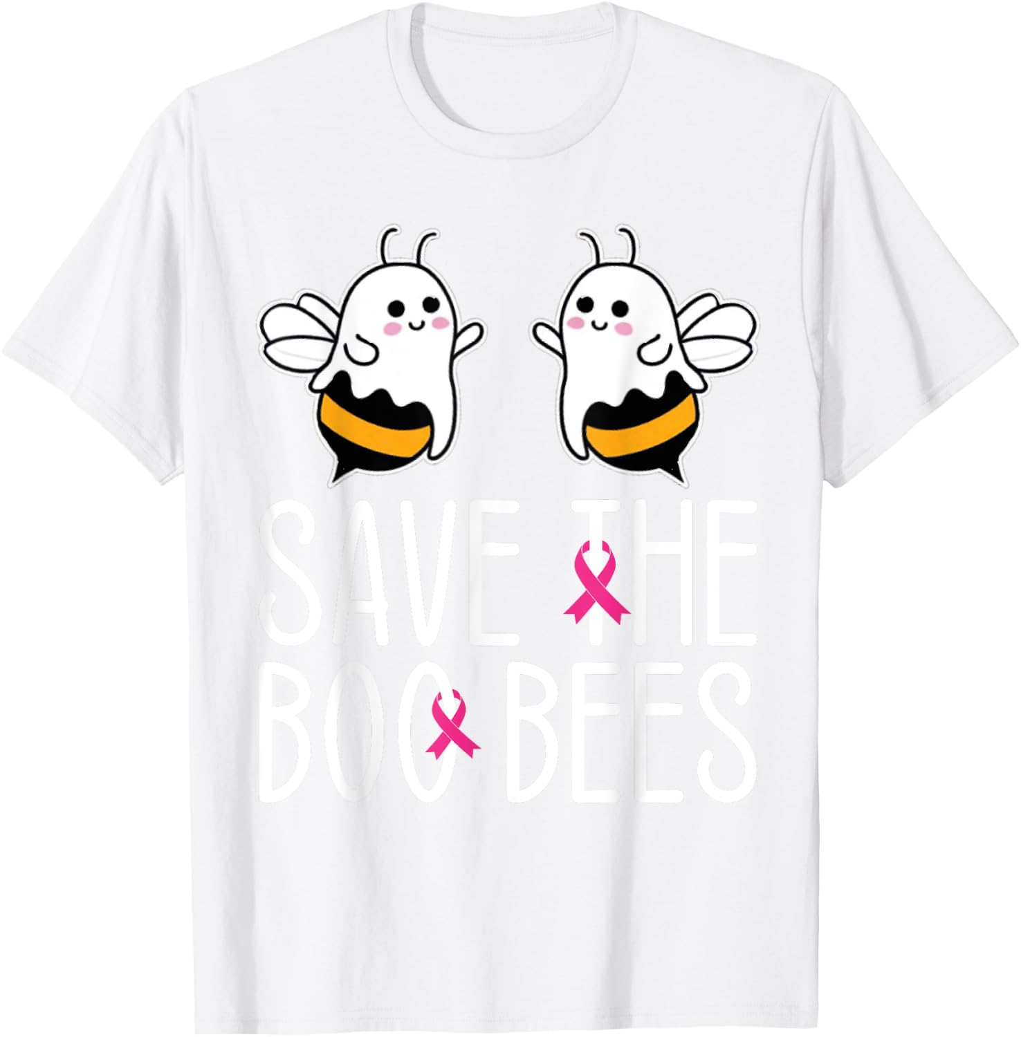 Save The Boo bees Breast Cancer Awareness Halloween Women T-Shirt - T-Shirt | White