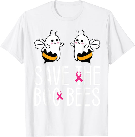 Save The Boo bees Breast Cancer Awareness Halloween Women T-Shirt - T-Shirt | White