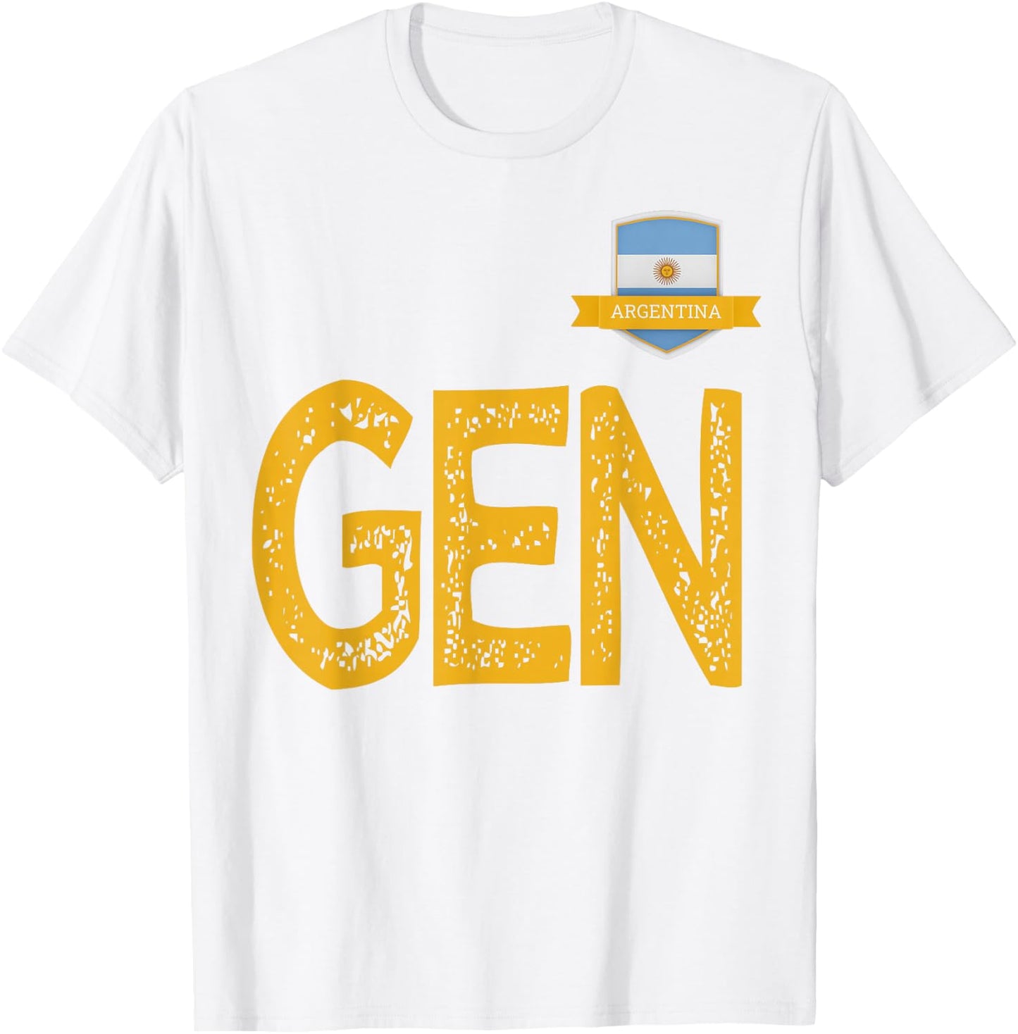Argentina Human Flag Letter G and Letter E and N Argentina T-Shirt - T-Shirt | White
