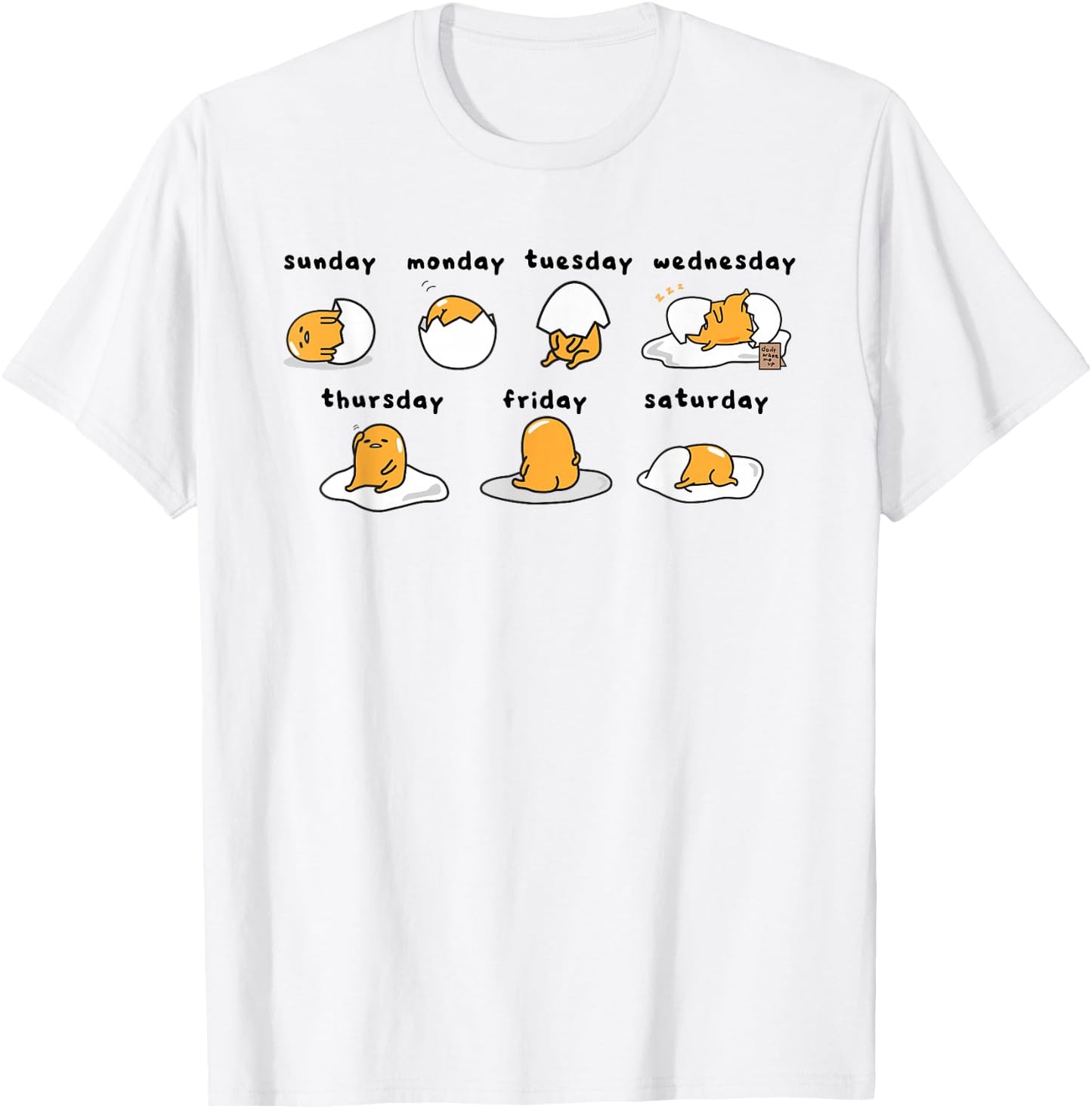 Gudetama Days of The Week T-Shirt - T-Shirt | White