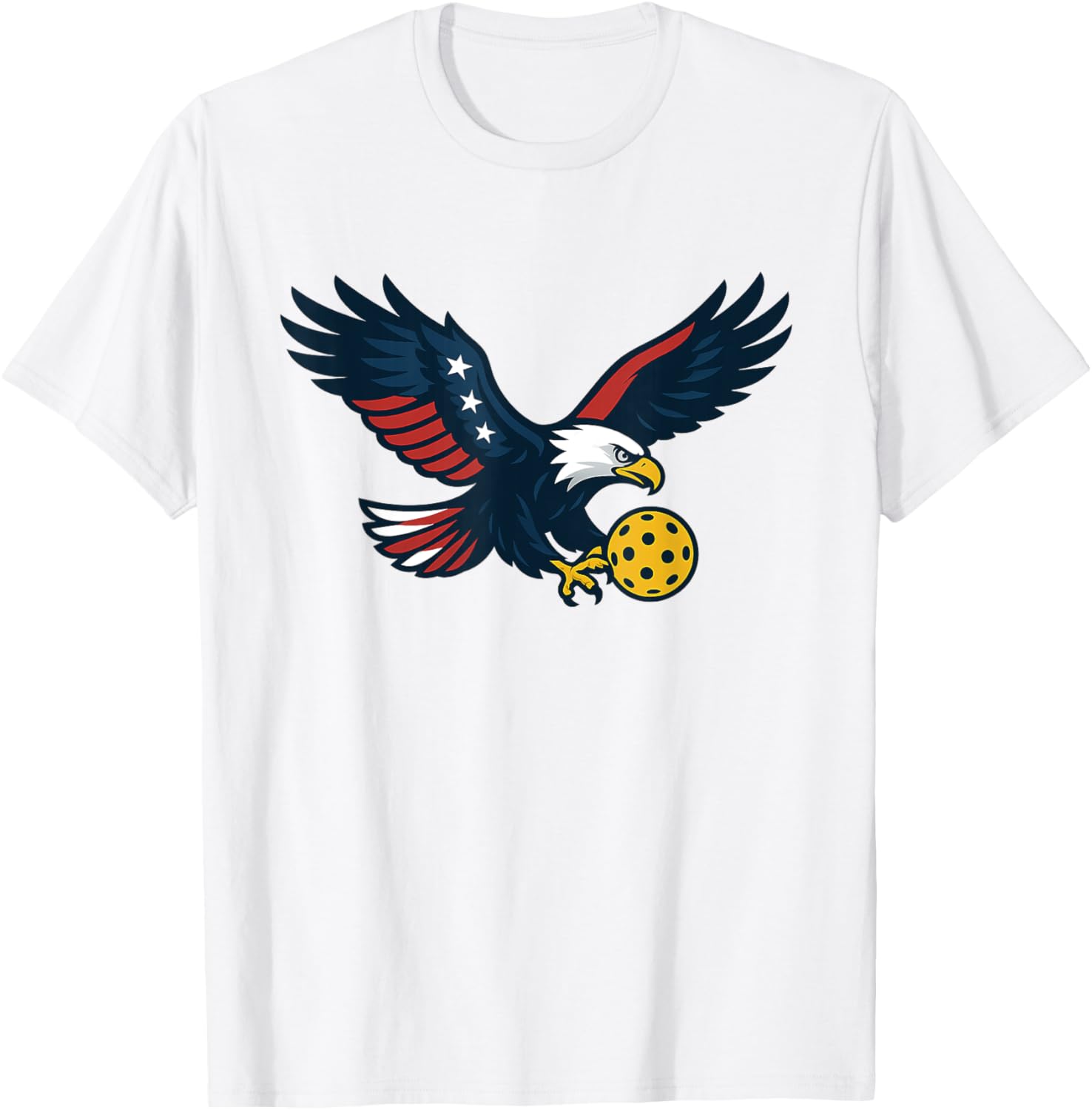 Cool Pickleball Patriotic Blue White Red USA Pride T-Shirt - T-Shirt | White