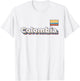 Vintage Retro Faded Colombia Flag Colombian Pride T-Shirt - T-Shirt | White
