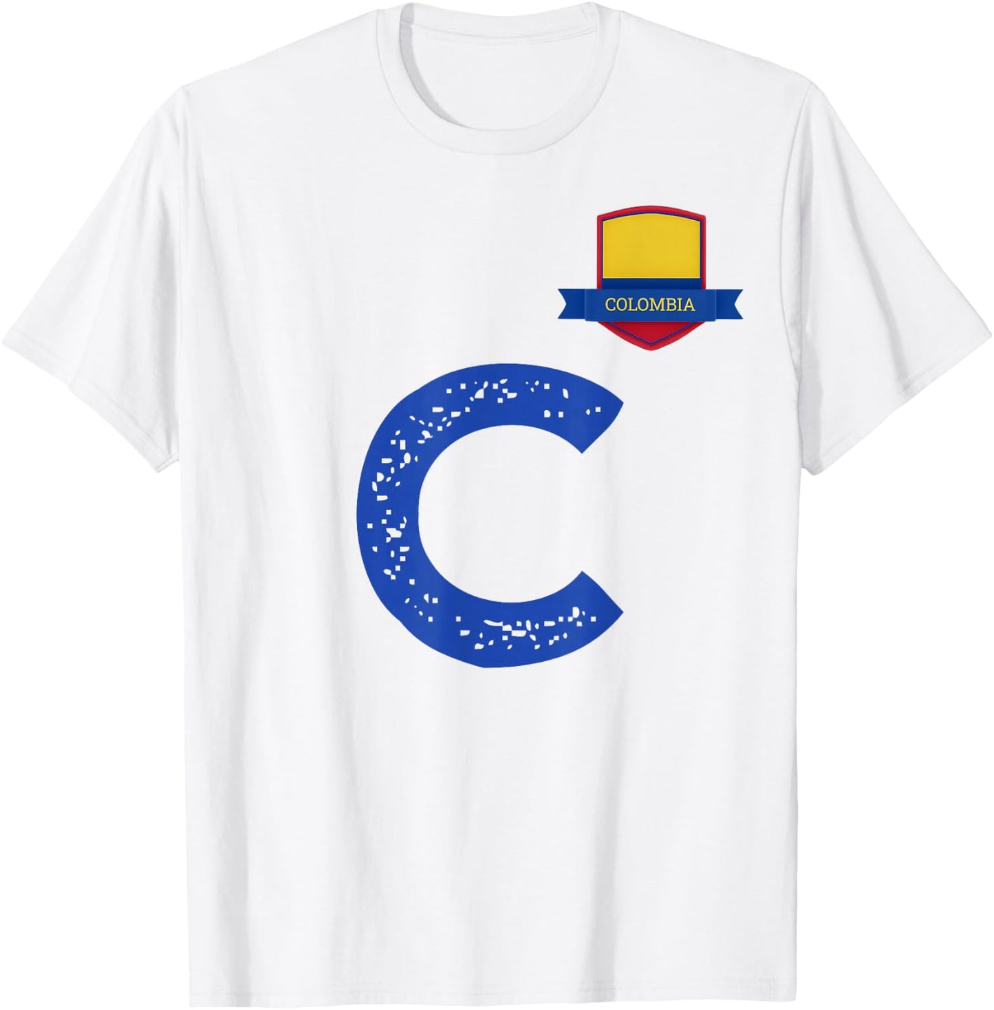 Colombia Human-Flag Letter C Colombian T-Shirt - T-Shirt | White
