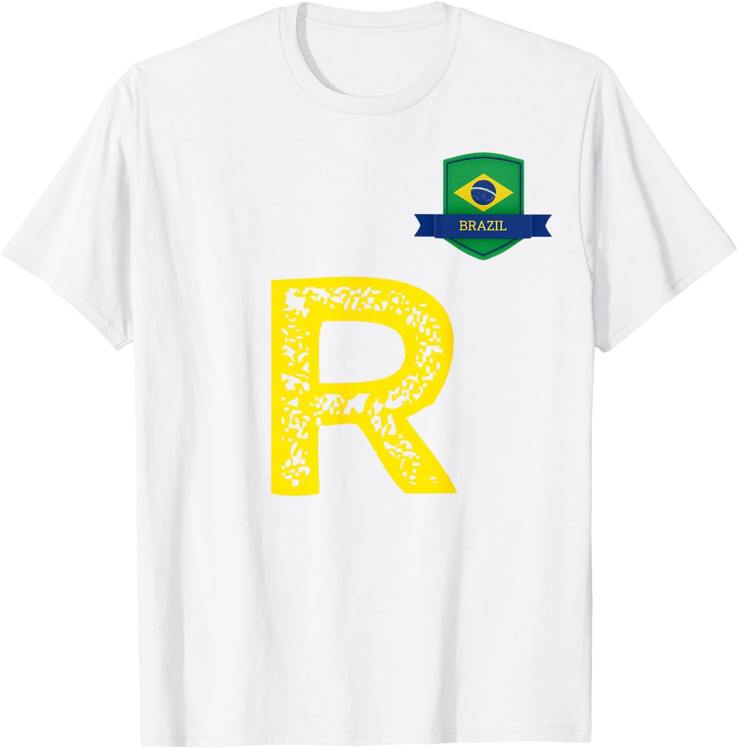 Brazil Human Flag Letter R Brazil T-Shirt - T-Shirt | White
