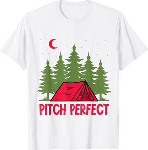 Pitch perfect - Tent Camper Camping T-Shirt - T-Shirt | White