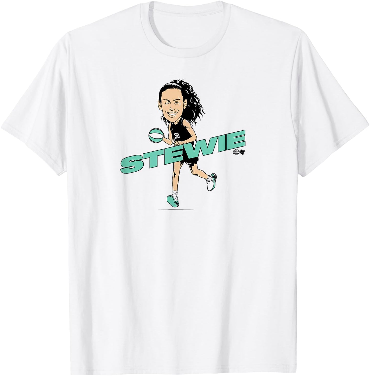 Breanna Stewart - Caricature - New York Basketball T-Shirt - T-Shirt | White
