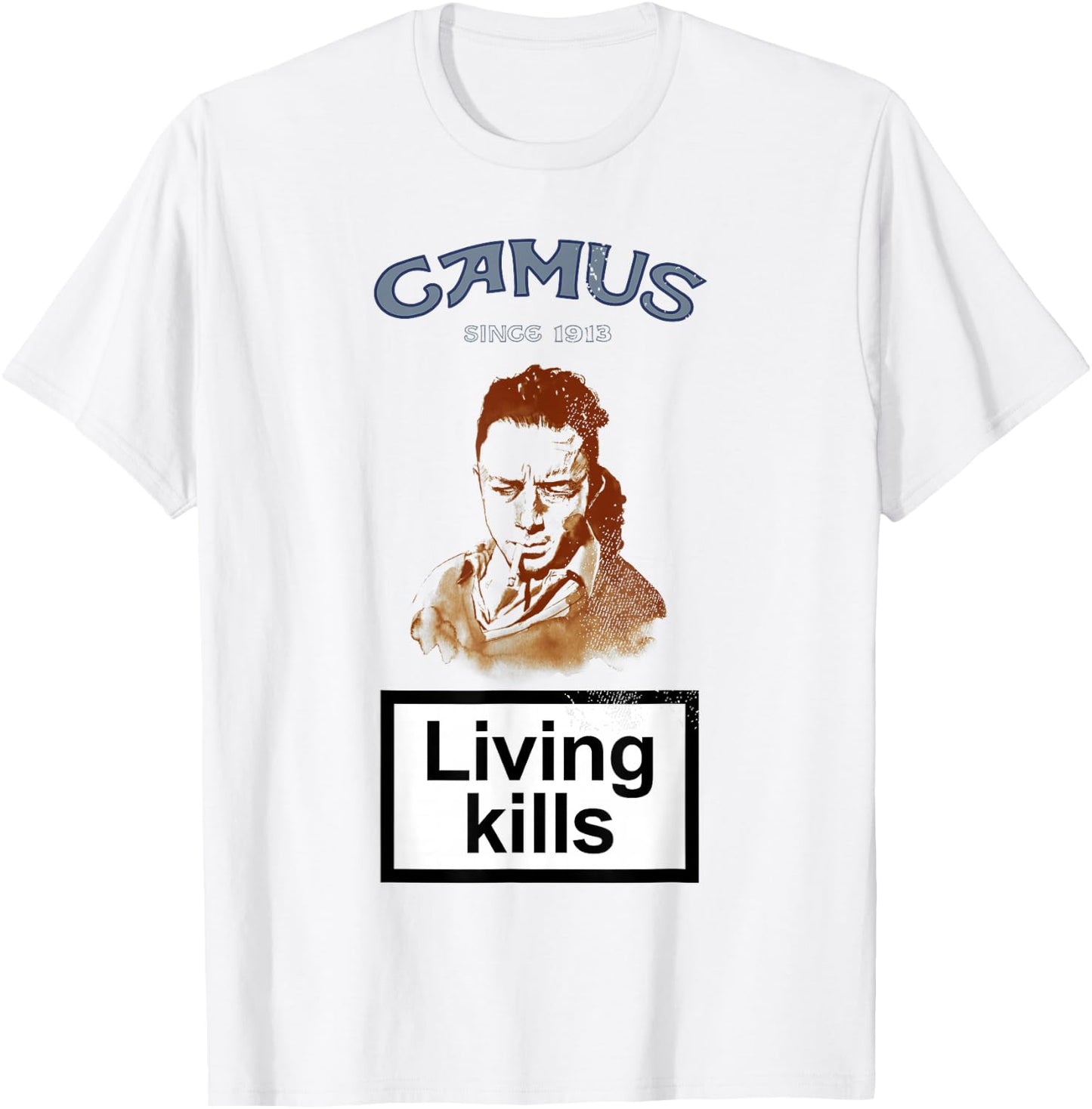 Albert Camus Living Kills Famous Camus Quote Poison T-Shirt - T-Shirt | White