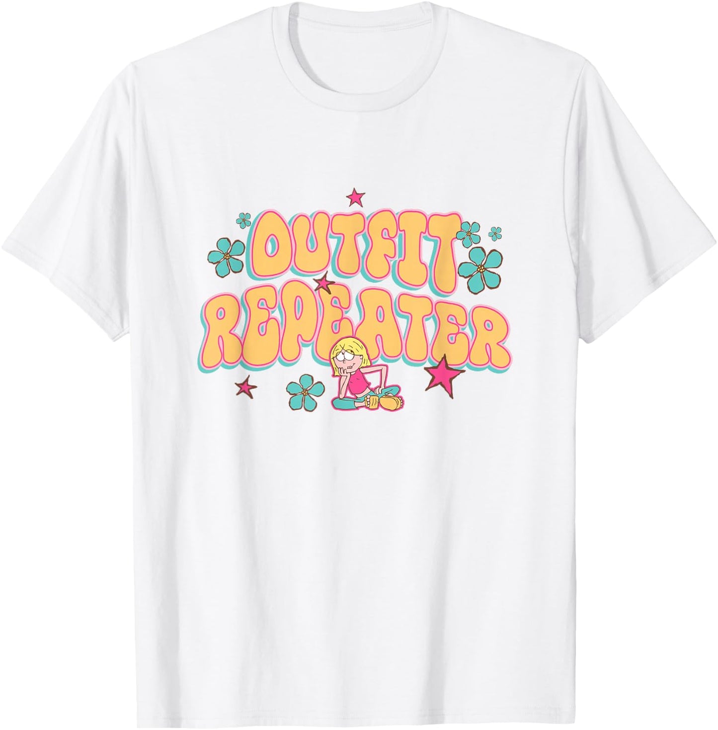 Disney Lizzy McGuire Outfit Repeater Retro Chest Text Logo T-Shirt - T-Shirt | White