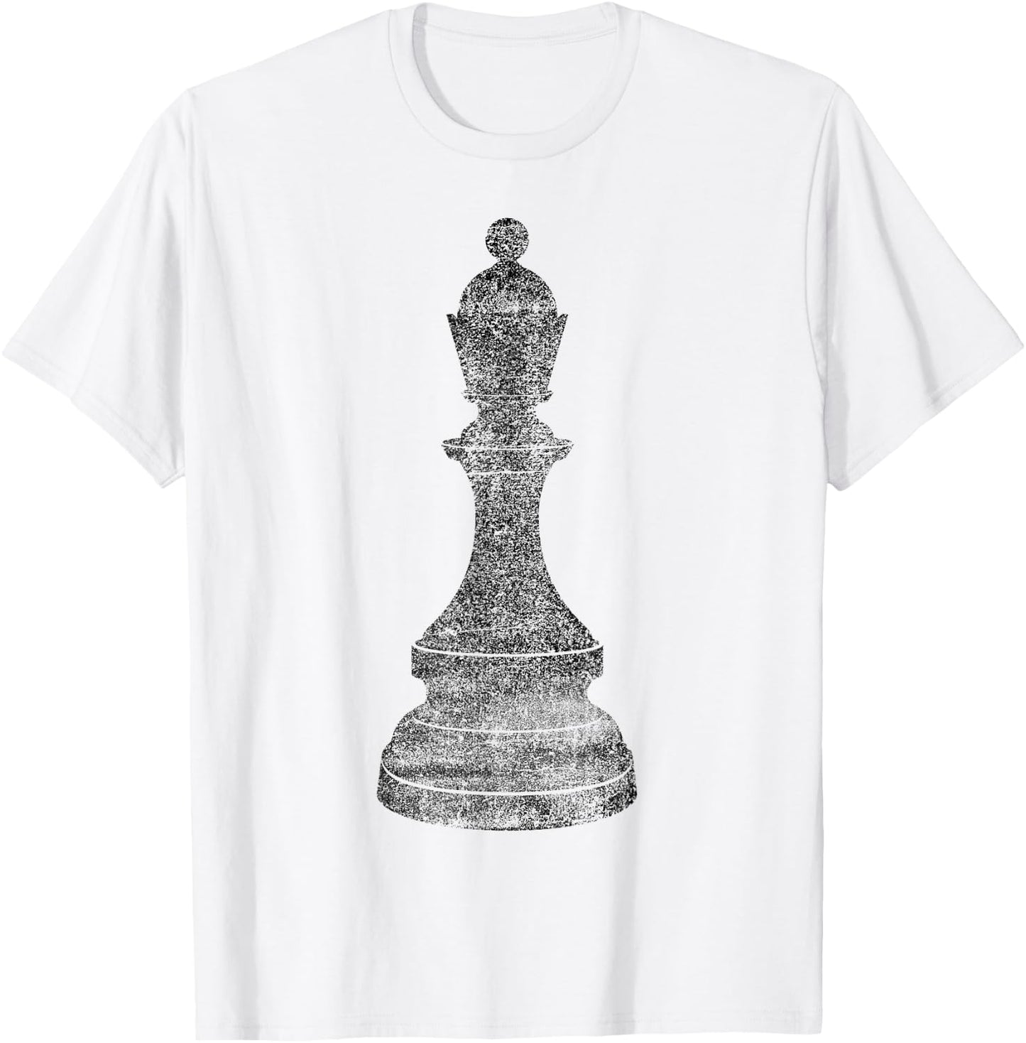 Distressed vintage Chess piece black Queen chess player game T-Shirt - T-Shirt | White