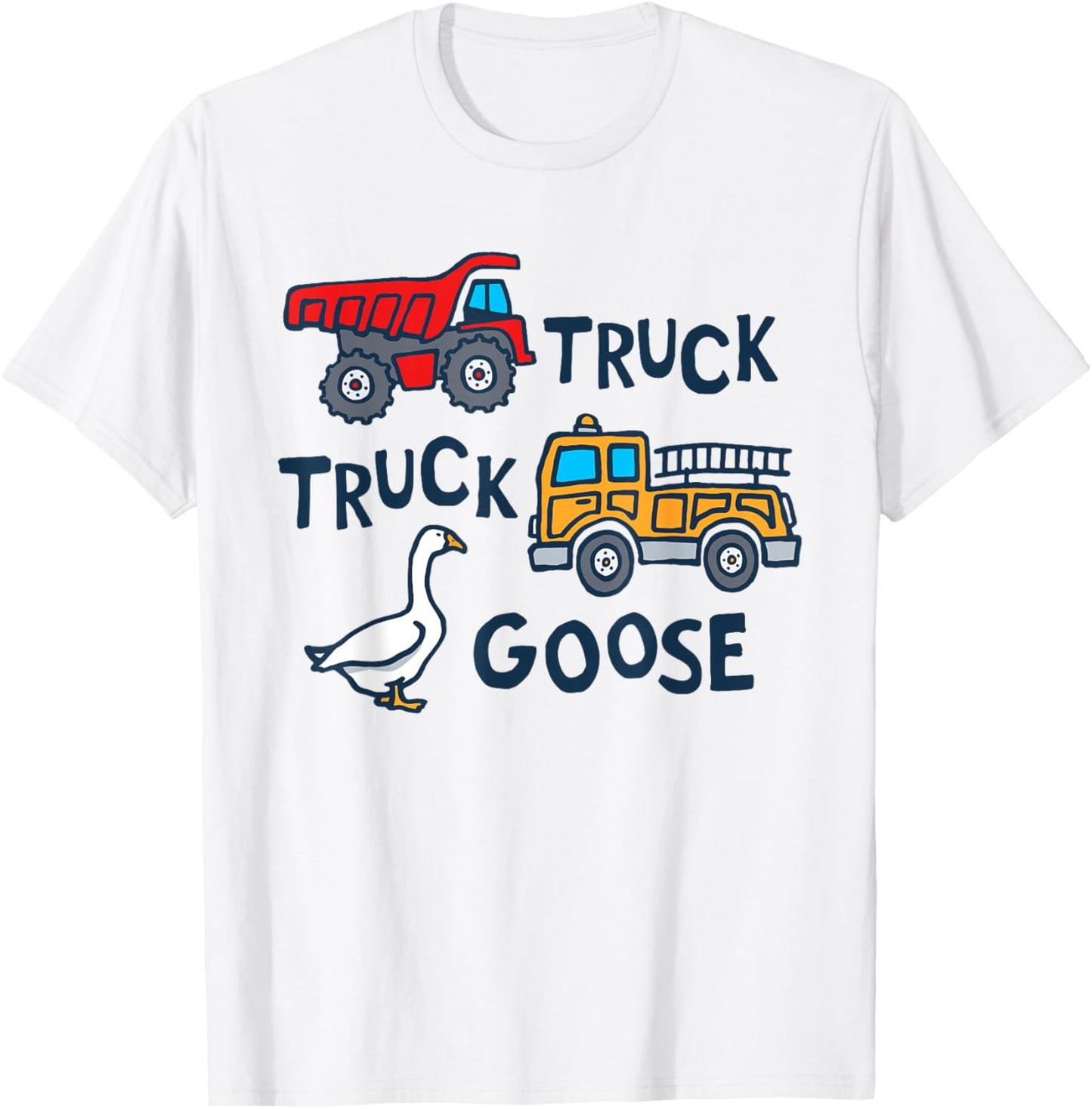 Cute Truck Goose Funny Truck Driver Trucker Silly Goose Farm T-Shirt - T-Shirt | White