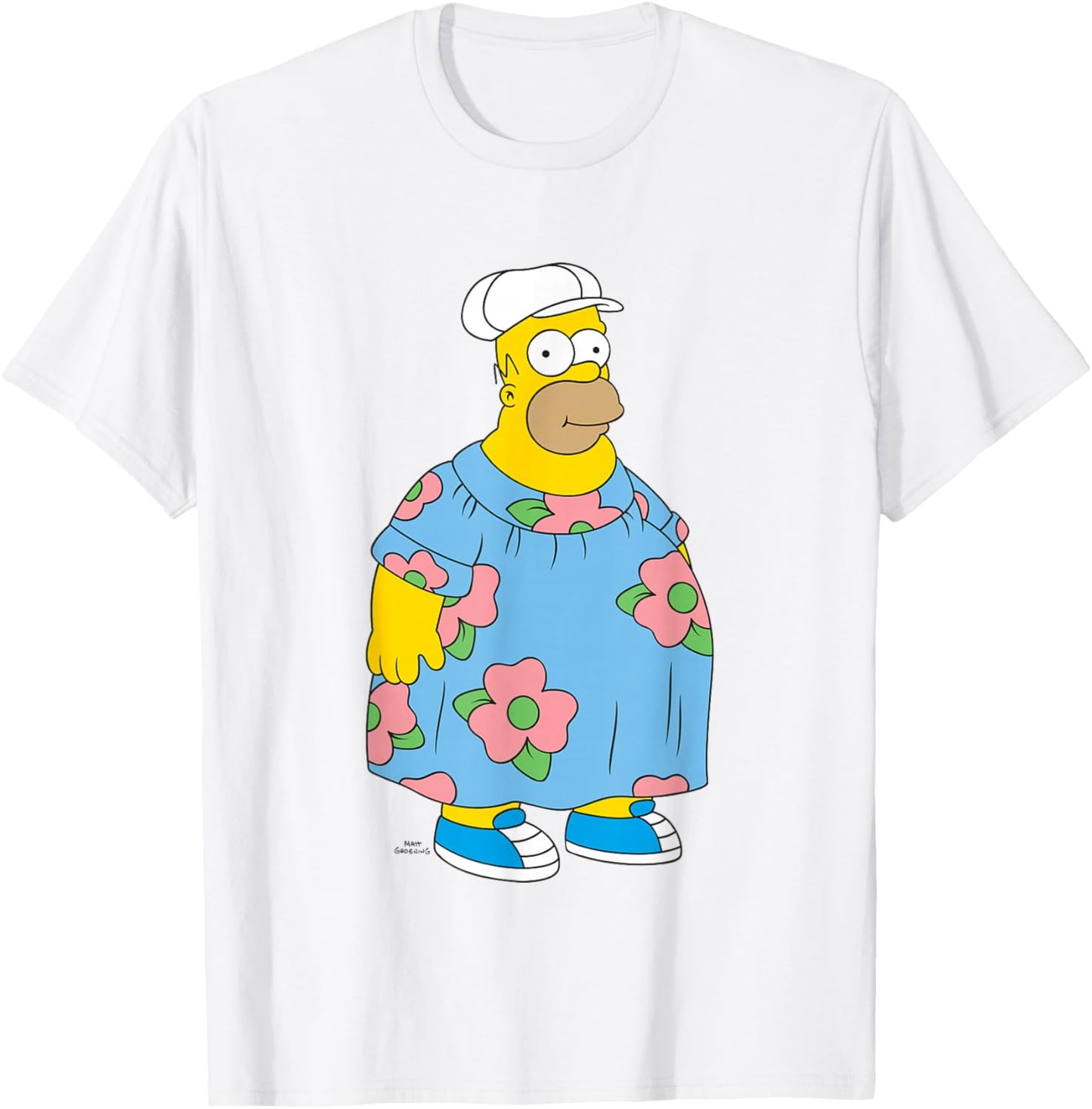 The Simpsons Iconic King Size Homer Muumuu Big Chest Logo T-Shirt - T-Shirt | White