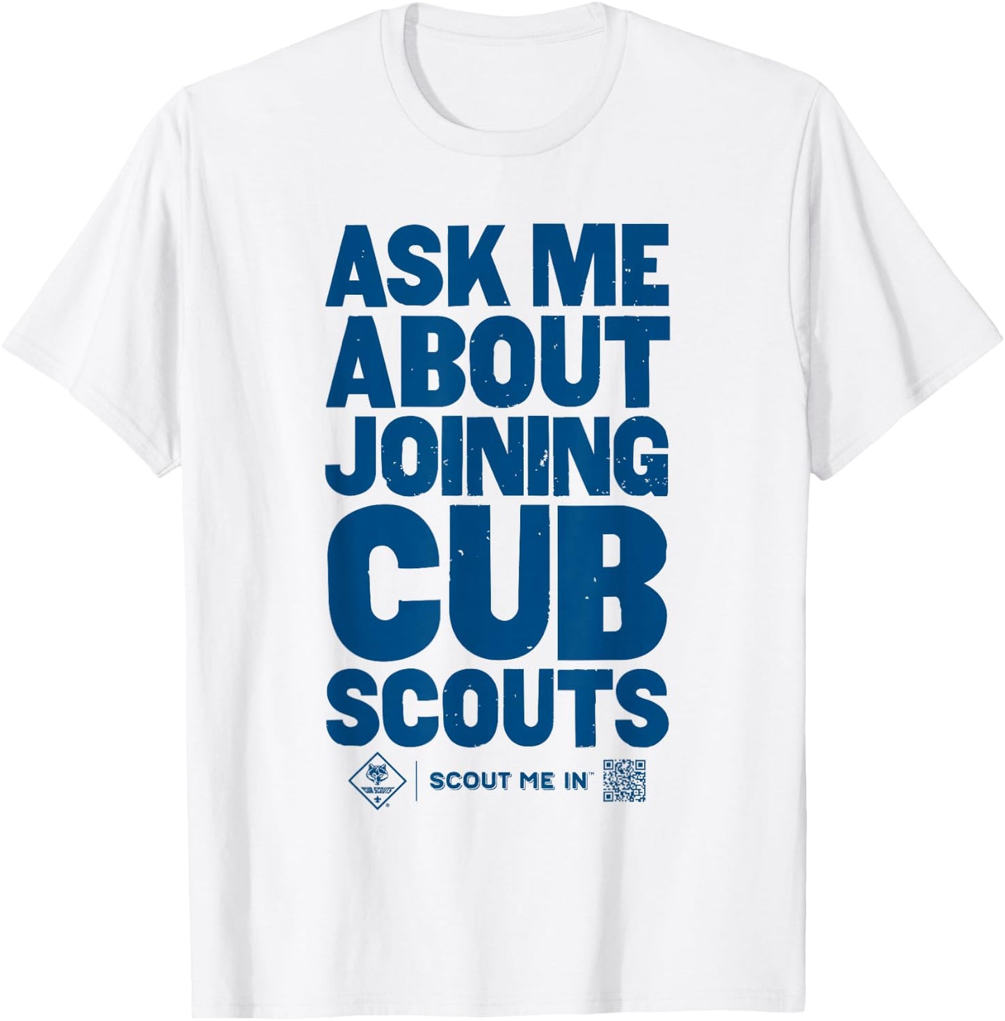 Ask Me About Joining Cub Scouts (Blue) T-Shirt - T-Shirt | White