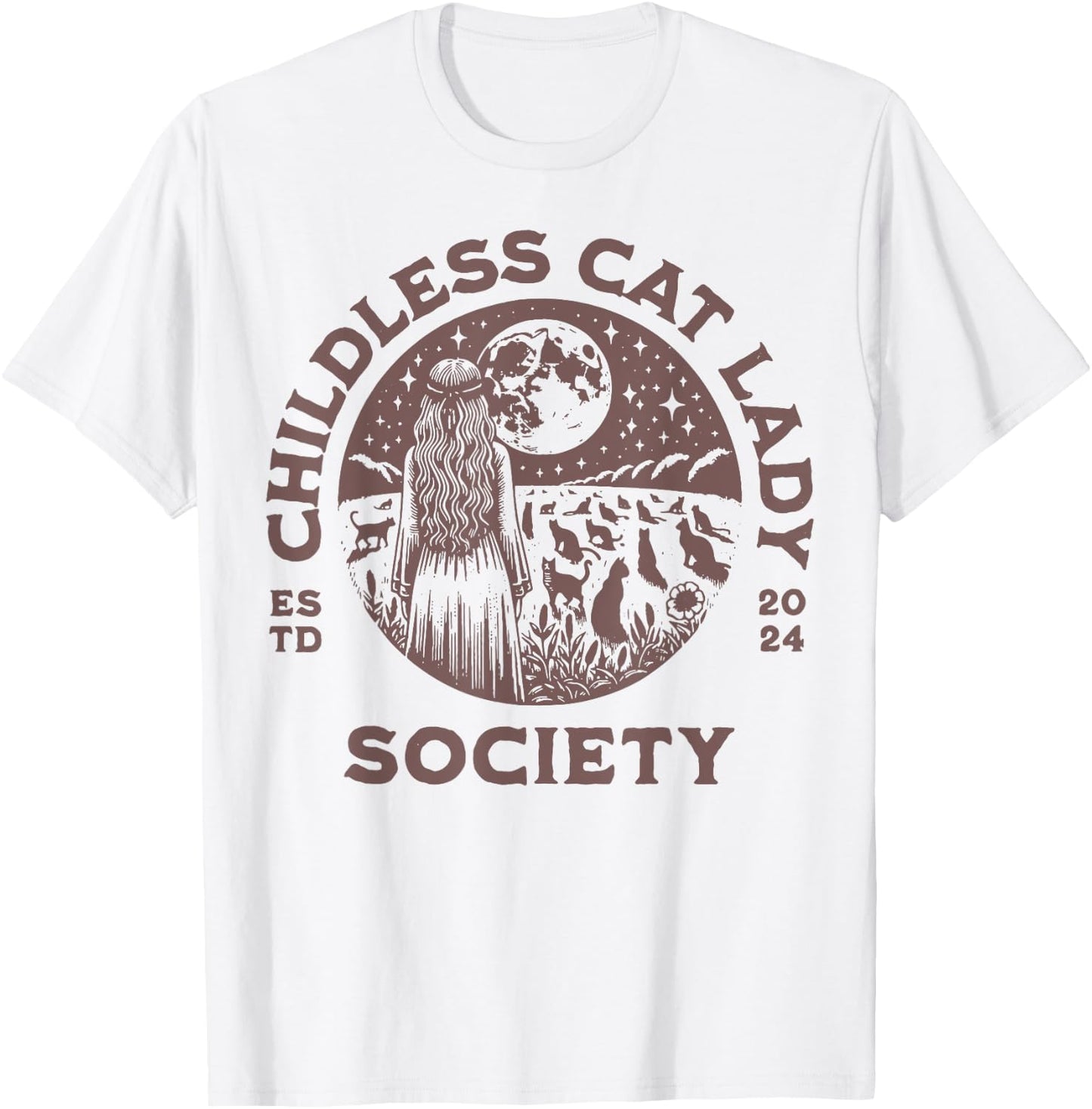 Childless Cat Lady 2024 Society T-Shirt - T-Shirt | White