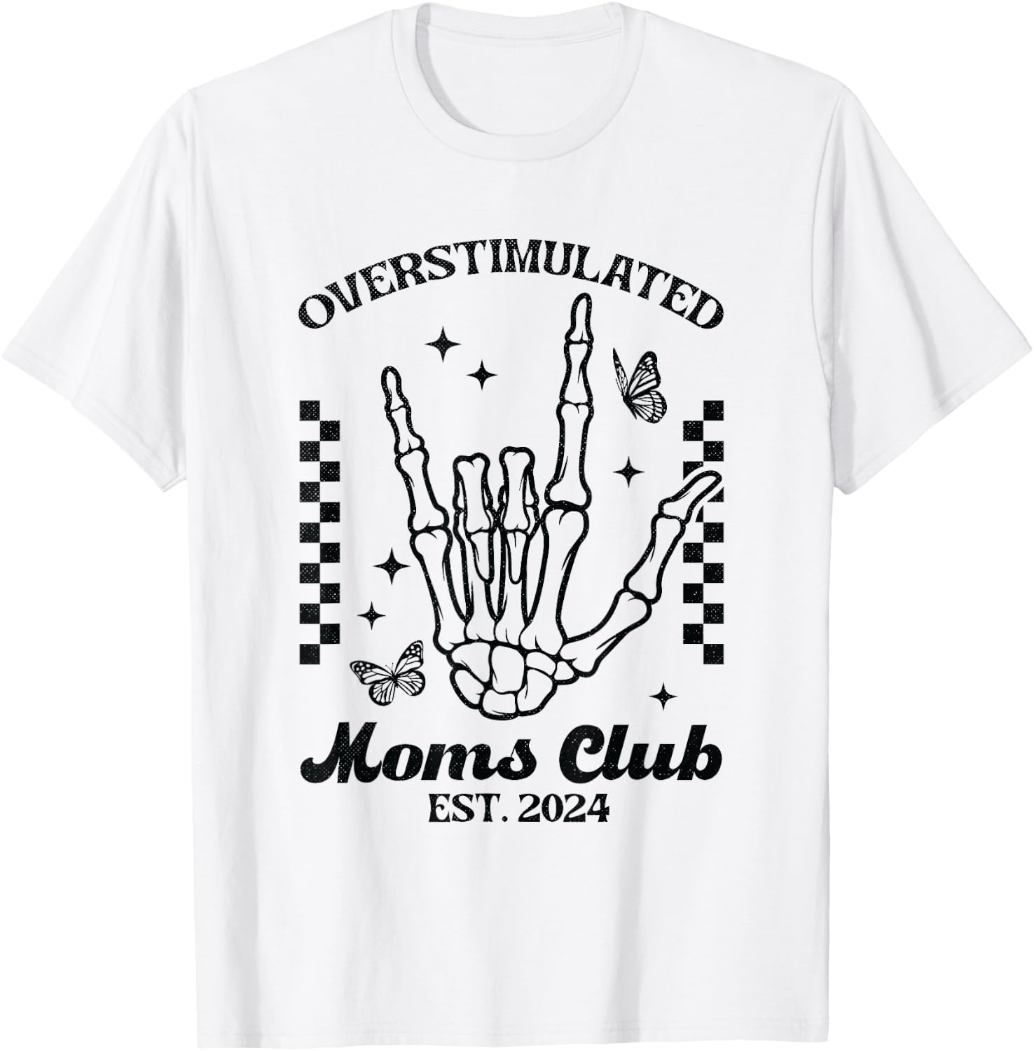Vintage Overstimulated Moms Club Est. 2024 T-Shirt - T-Shirt | White