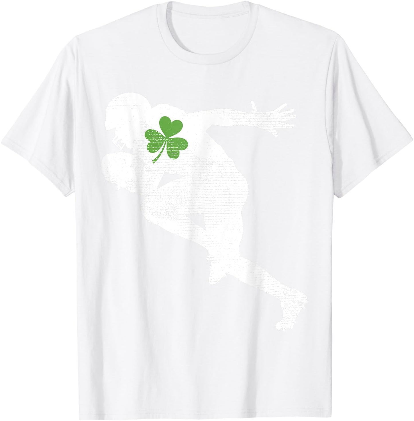 American Football Lovers Green Shamrock Leaf St Patricks Day T-Shirt - T-Shirt | White