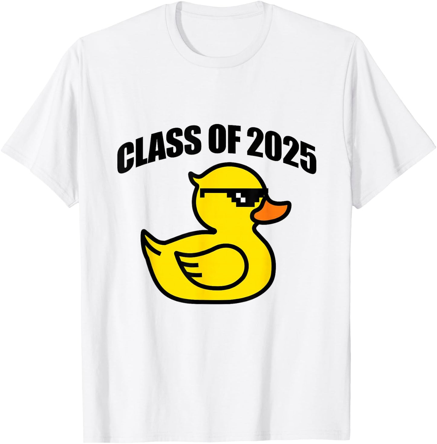 Cool Proud of Class of 2025 with Rubber Yellow Duck Graphic T-Shirt - T-Shirt | White