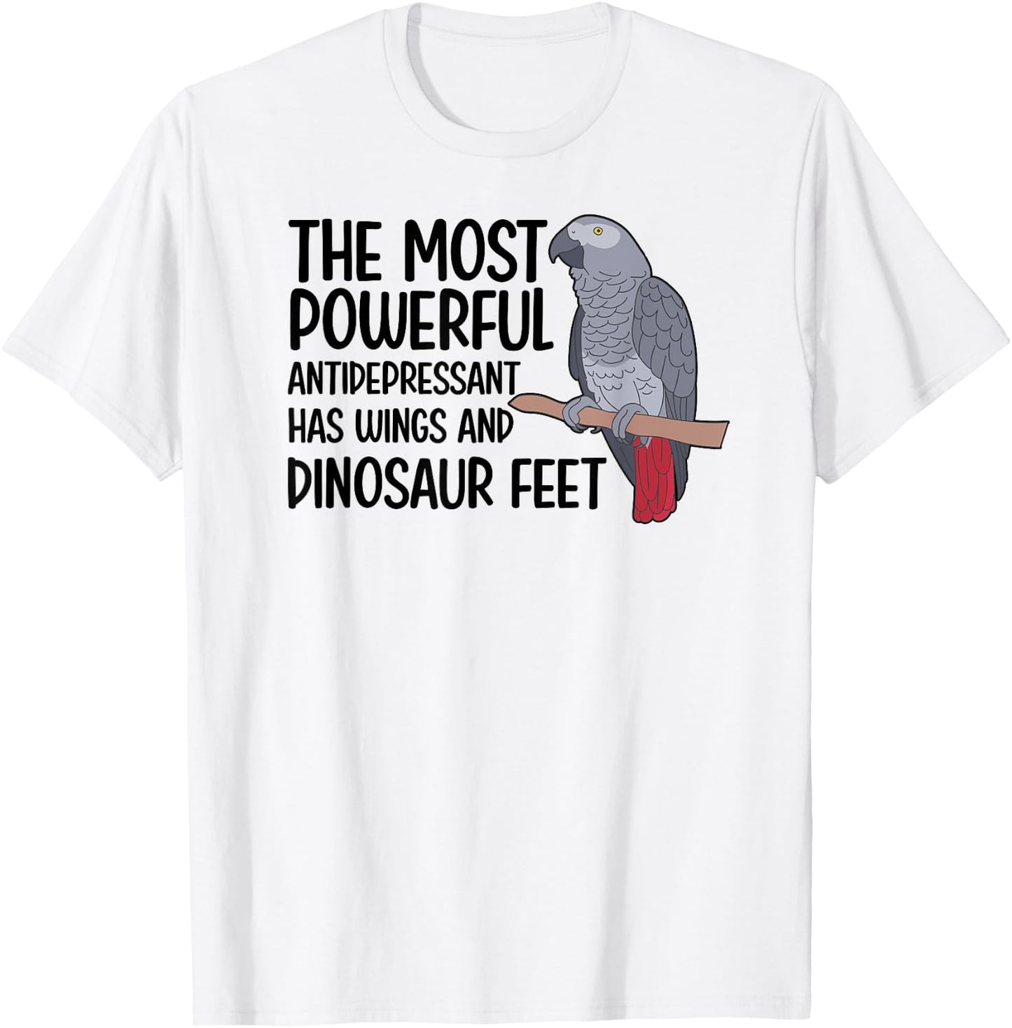 Dinousar Feet African Grey Owner African Grey Parrot Lover T-Shirt - T-Shirt | White