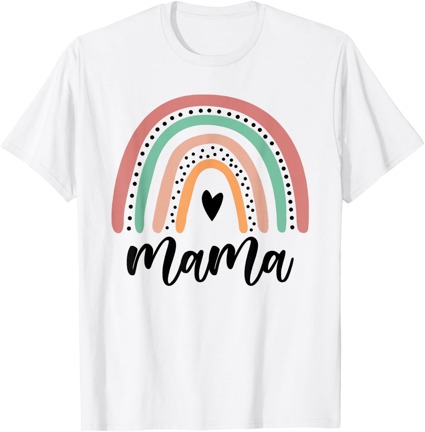 Rainbow Mama Gift Mothers Day New Mom Life Miracle Baby Boho T-Shirt - T-Shirt | White