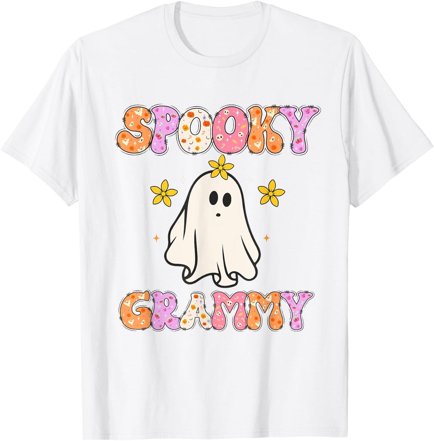Spooky Grammy Halloween Grandma Groovy T-Shirt - T-Shirt | White