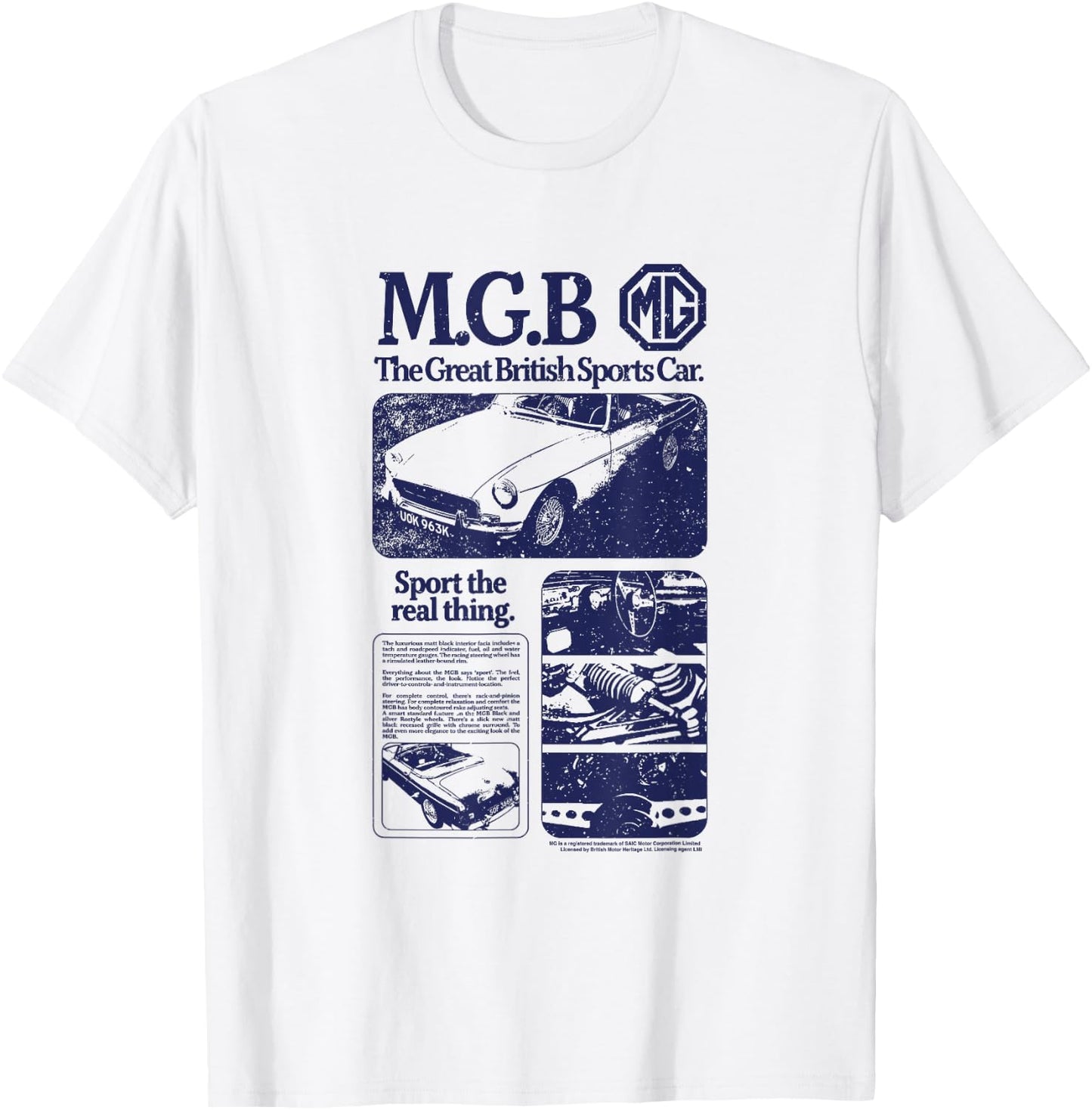 MG MGB Sports Car Promo Ad T-Shirt - T-Shirt | White