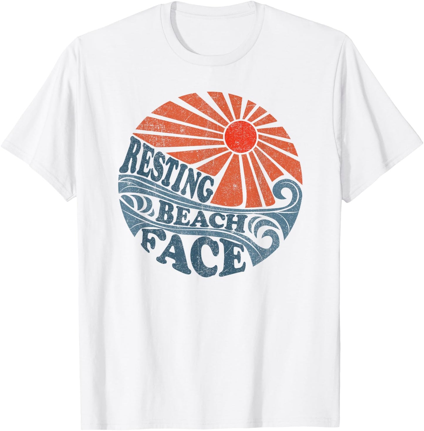 Vintage Resting Beach Face Funny Retro 70's Vacation Women's T-Shirt - T-Shirt | White
