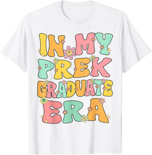 In My PreK Graduate Era Groovy Pre k Last Day Of Preschool T-Shirt - T-Shirt | White