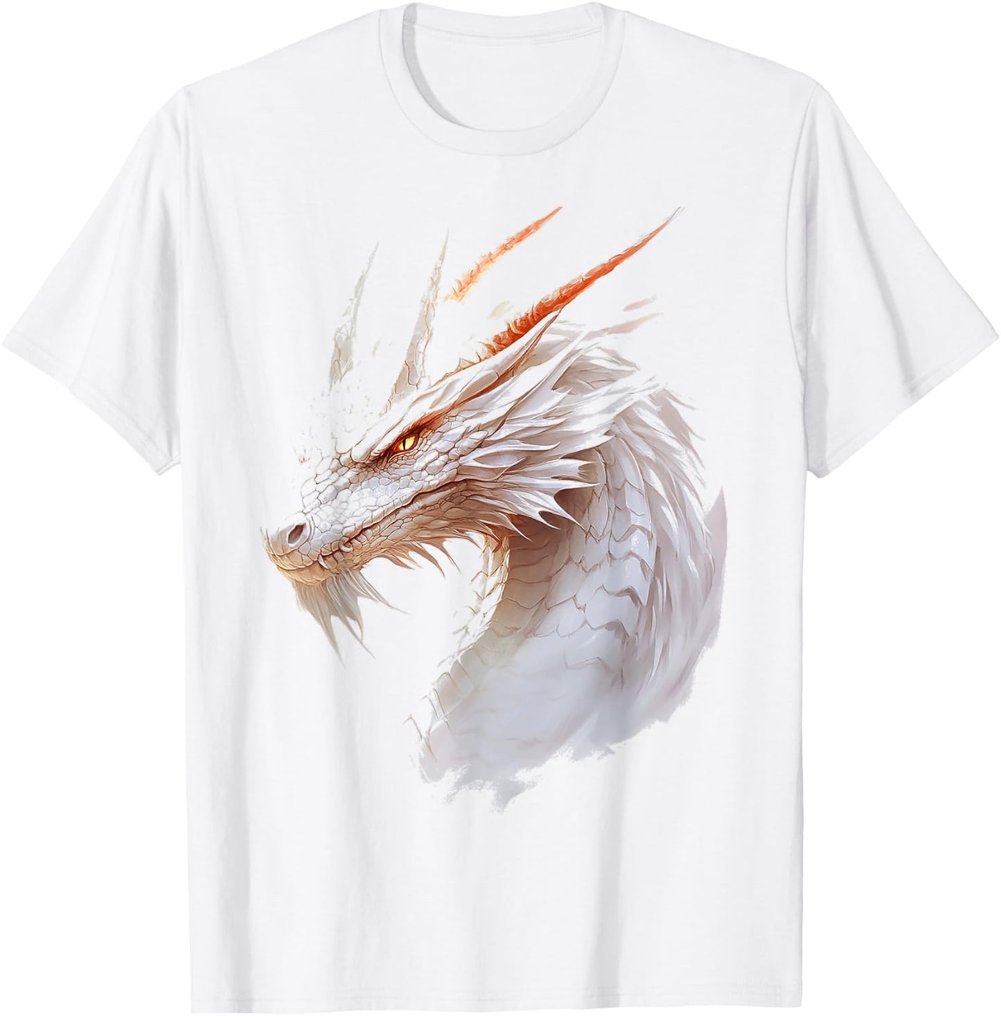 White Dragon Motif Mythical Art White Dragon T-Shirt - T-Shirt | White