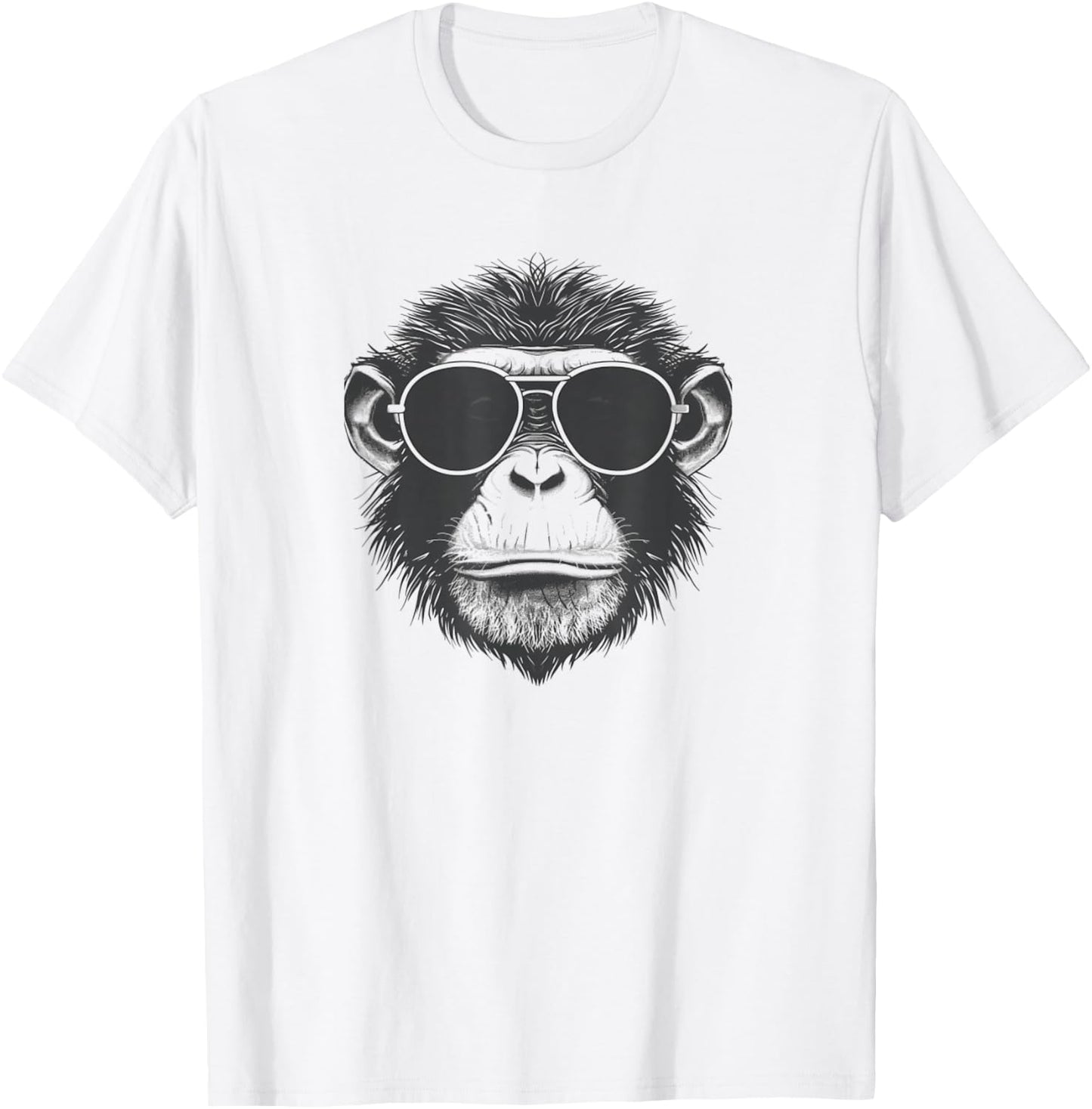 Cute Aviator Monkey Women Girl Boy Funny Animal T-Shirt - T-Shirt | White