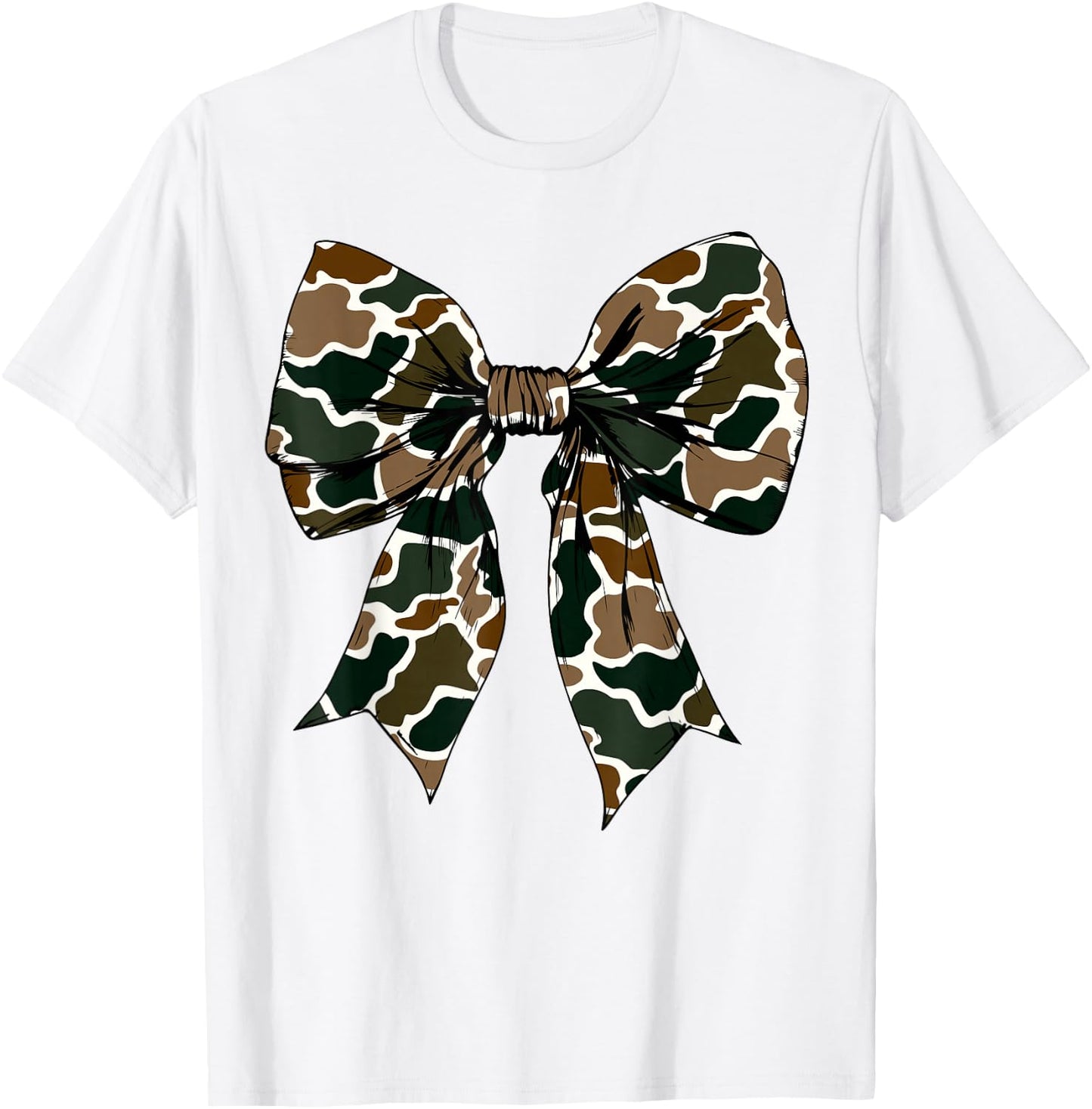 Camo Coquette Bow Duck Hunt Duck Hunting Women Girls Kids T-Shirt - T-Shirt | White