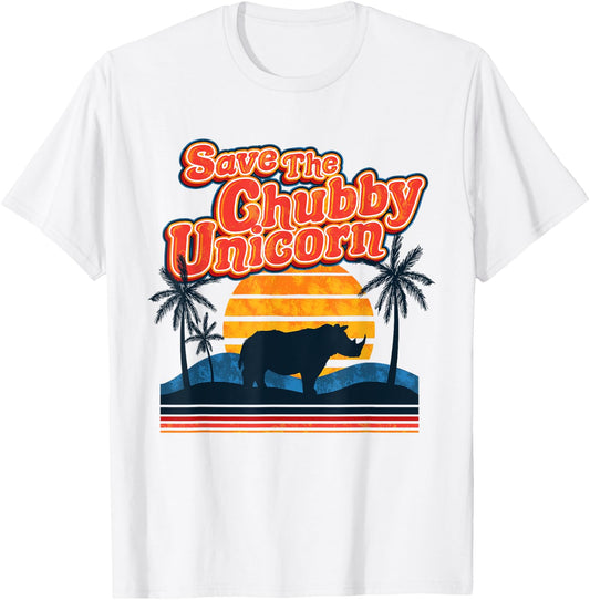 Save The Chubby Unicorns Vintage Novelty T-Shirt - T-Shirt | White