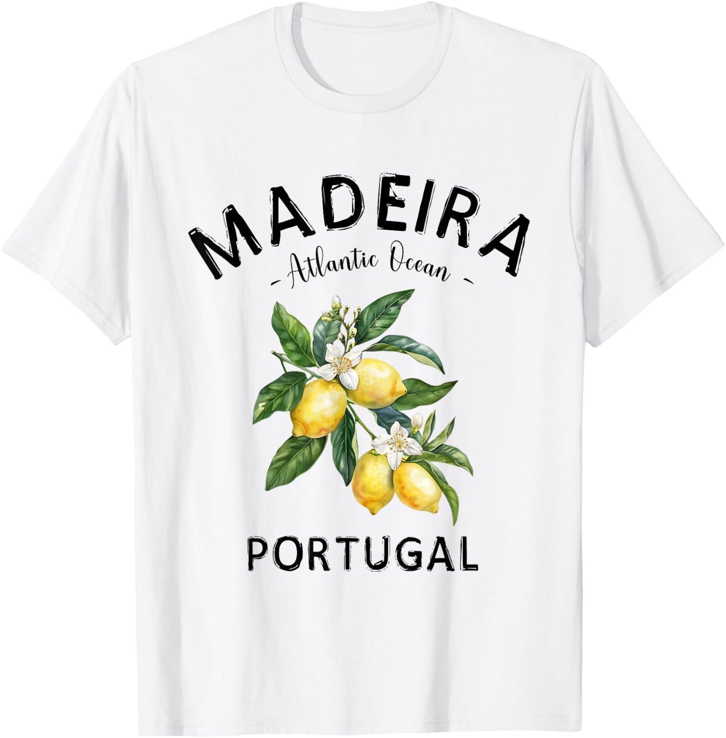Madeira Island Lemon Art Portugese Fruit Portugal Souvenir T-Shirt - T-Shirt | White