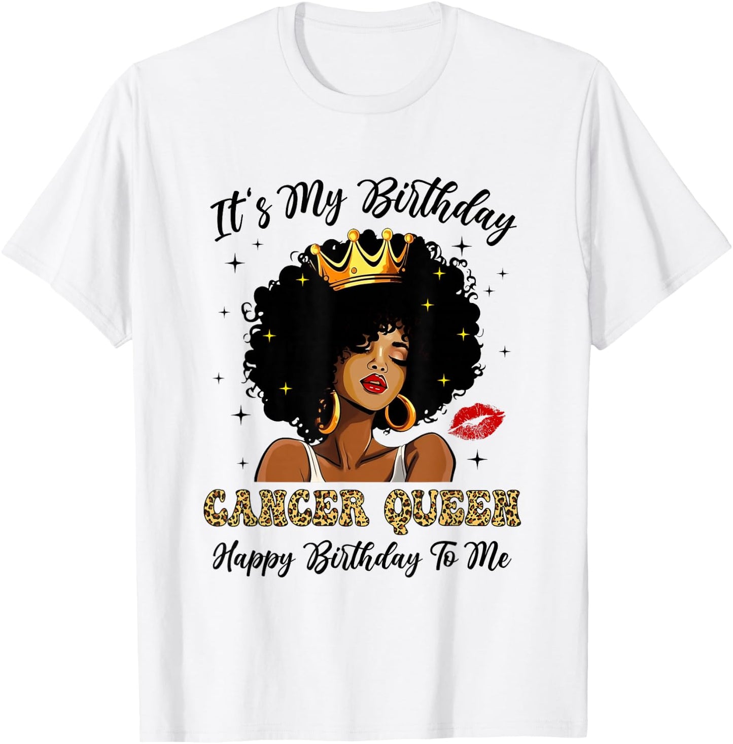 It's My Birthday Cancer Queen African American Women T-Shirt - T-Shirt | White