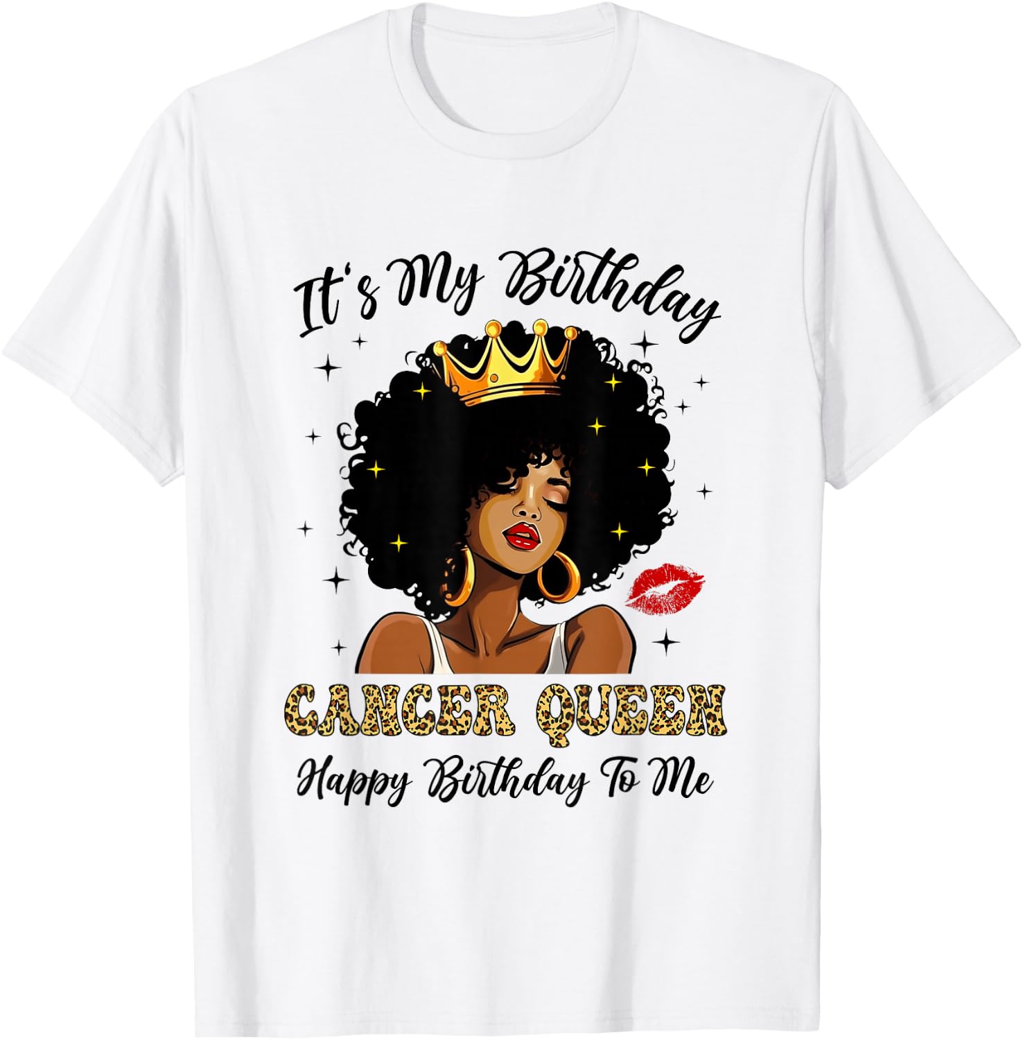 It's My Birthday Cancer Queen African American Women T-Shirt - T-Shirt | White