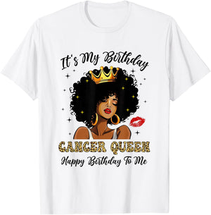 It's My Birthday Cancer Queen African American Women T-Shirt - T-Shirt | White