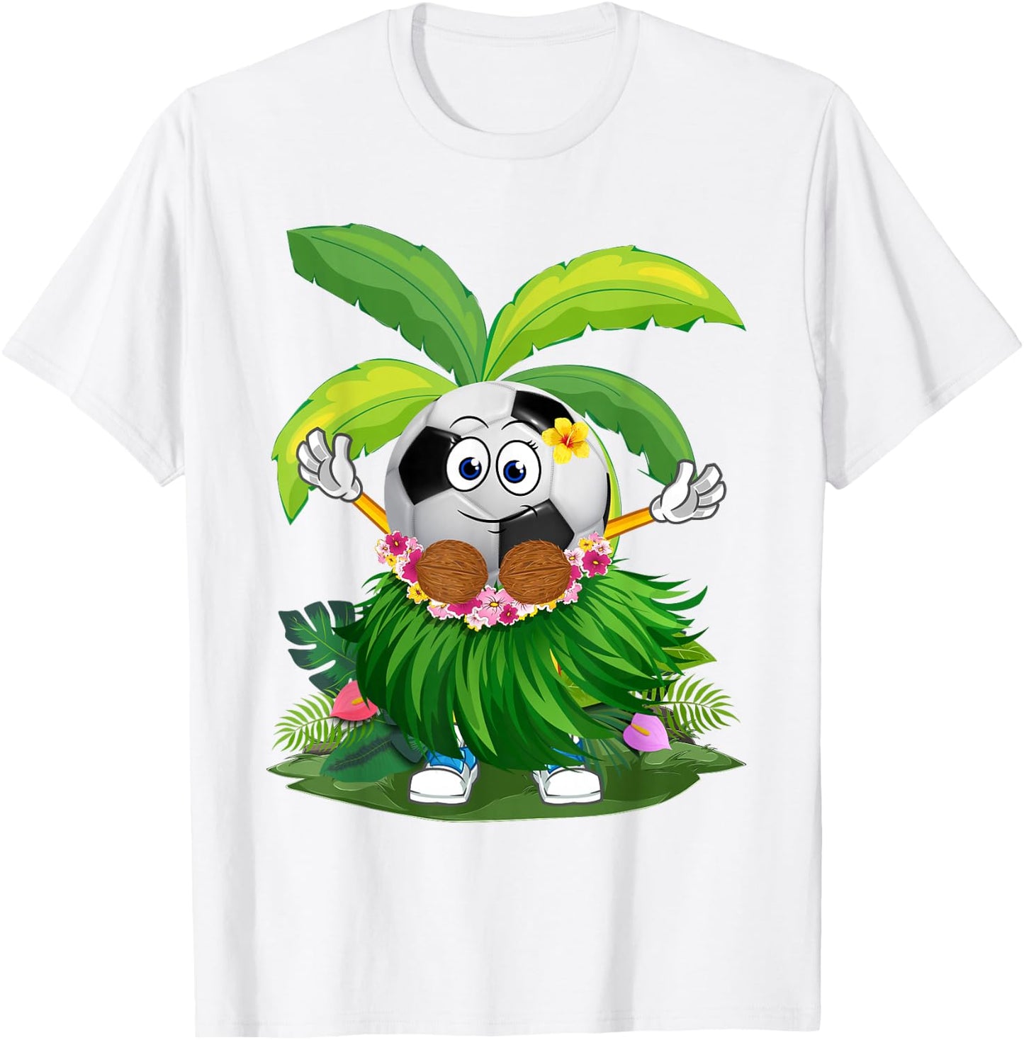 Funny Hawaii Soccer Ball Hawaiian Tropical Summer Vacation T-Shirt - T-Shirt | White
