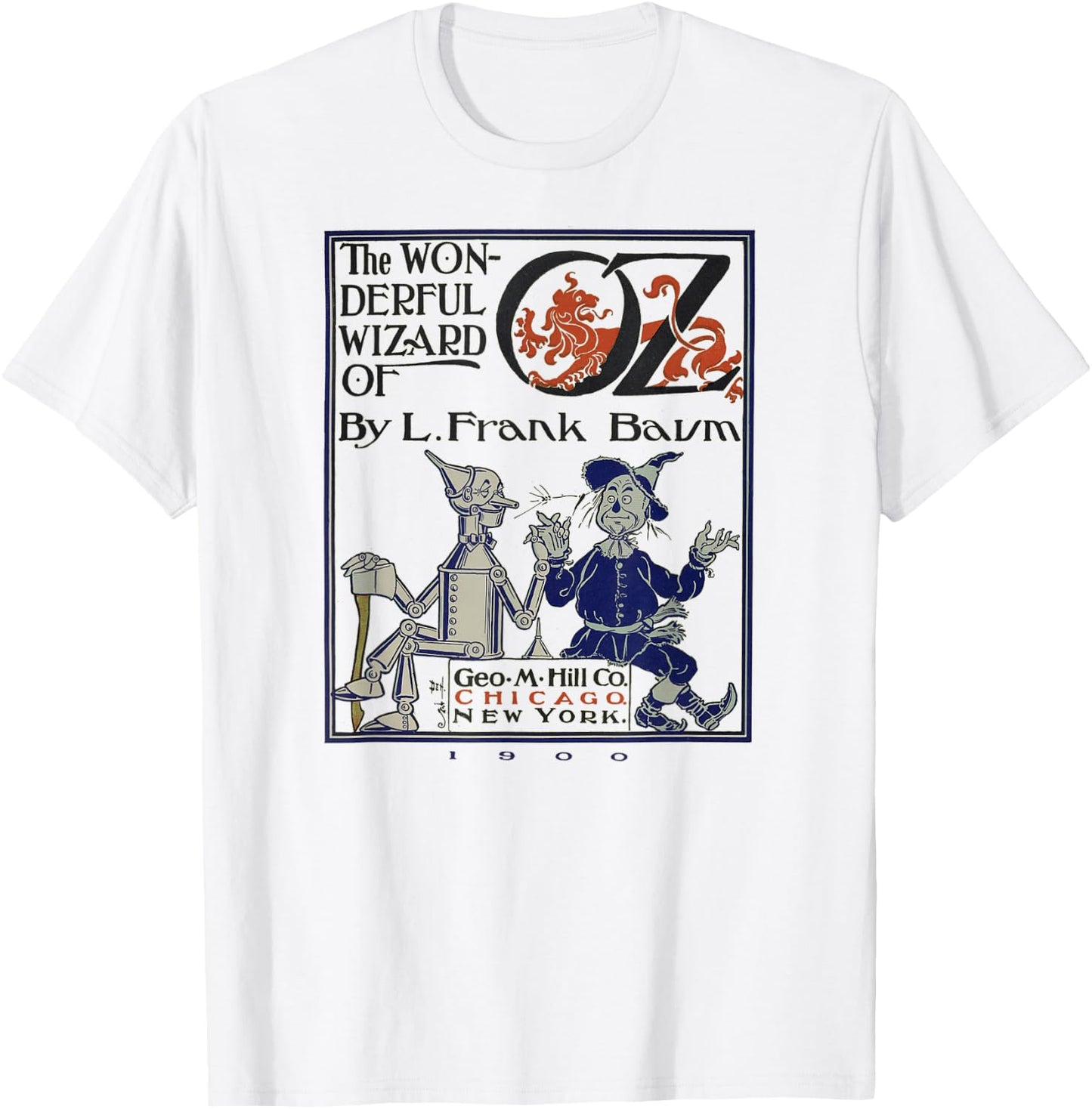 Wizard of OZ Gifts-Oz Tin Man Scarecrow Wizard of OZ Book T-Shirt - T-Shirt | White