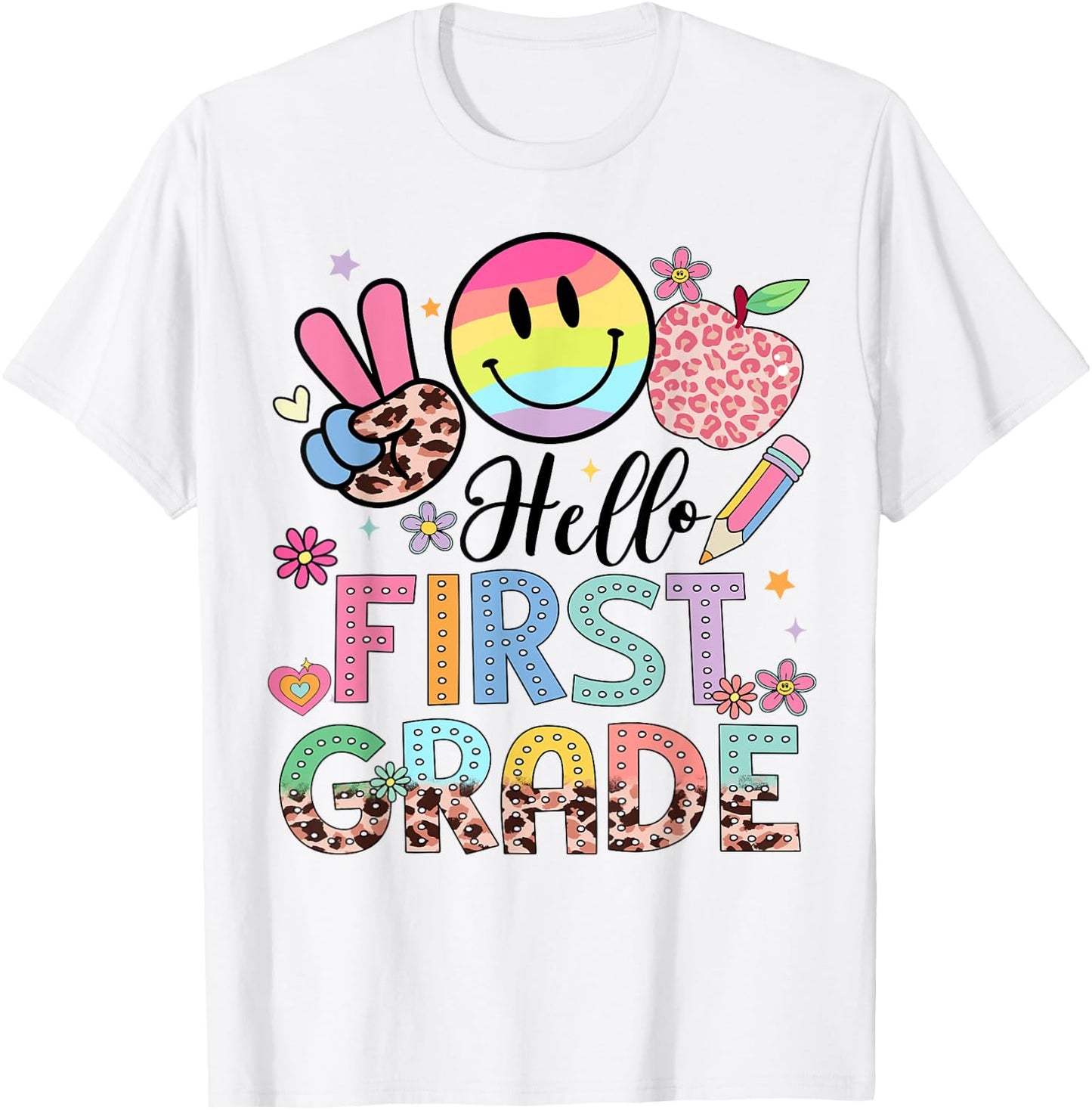 Hello 1st grade Boy Girl Teacher Back To School 1st grade T-Shirt - T-Shirt | White