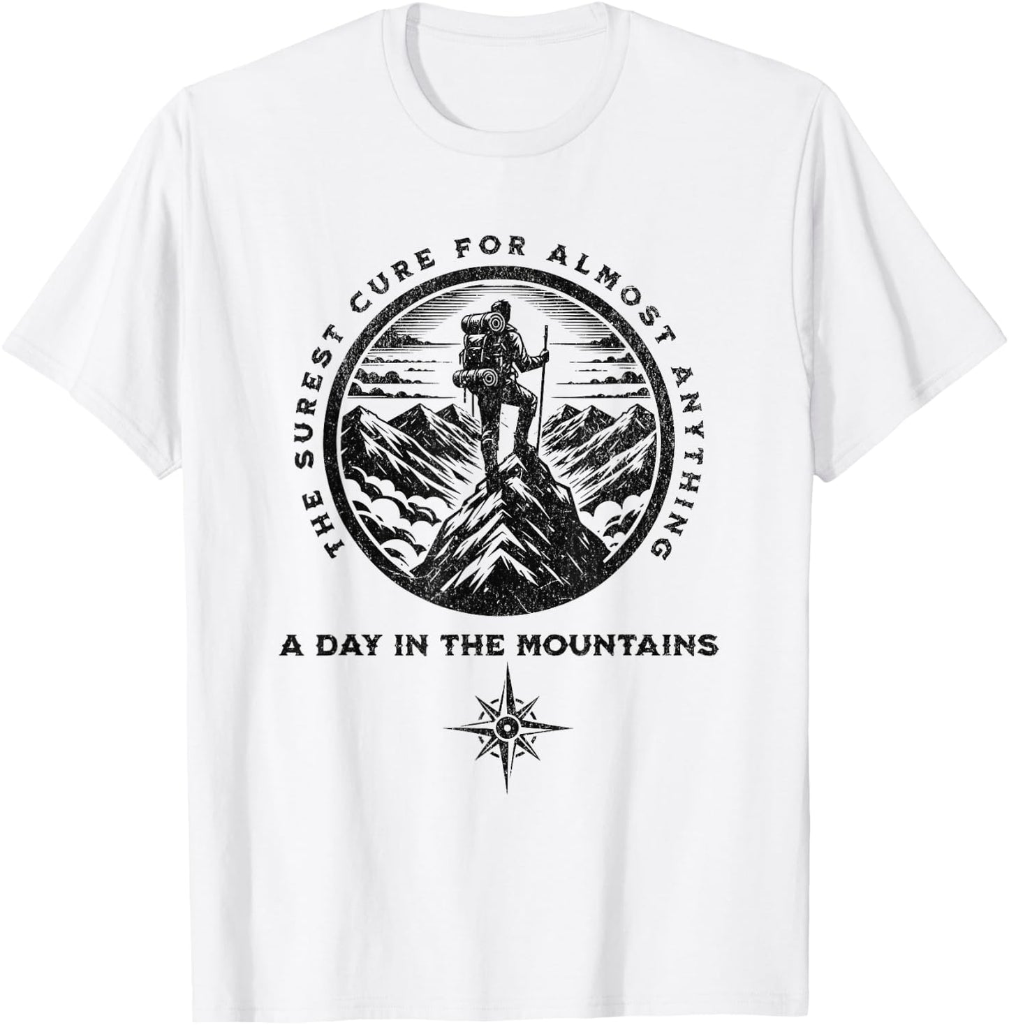 A Day in the Mountains - , men and kids Cool Hiking T-Shirt - T-Shirt | White