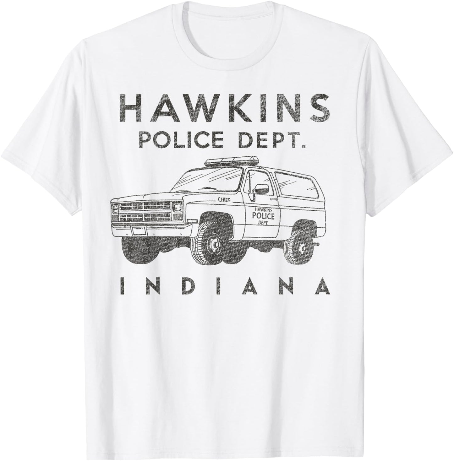 Netflix Stranger Things Hawkins Police Dept. Indiana T-Shirt - T-Shirt | White