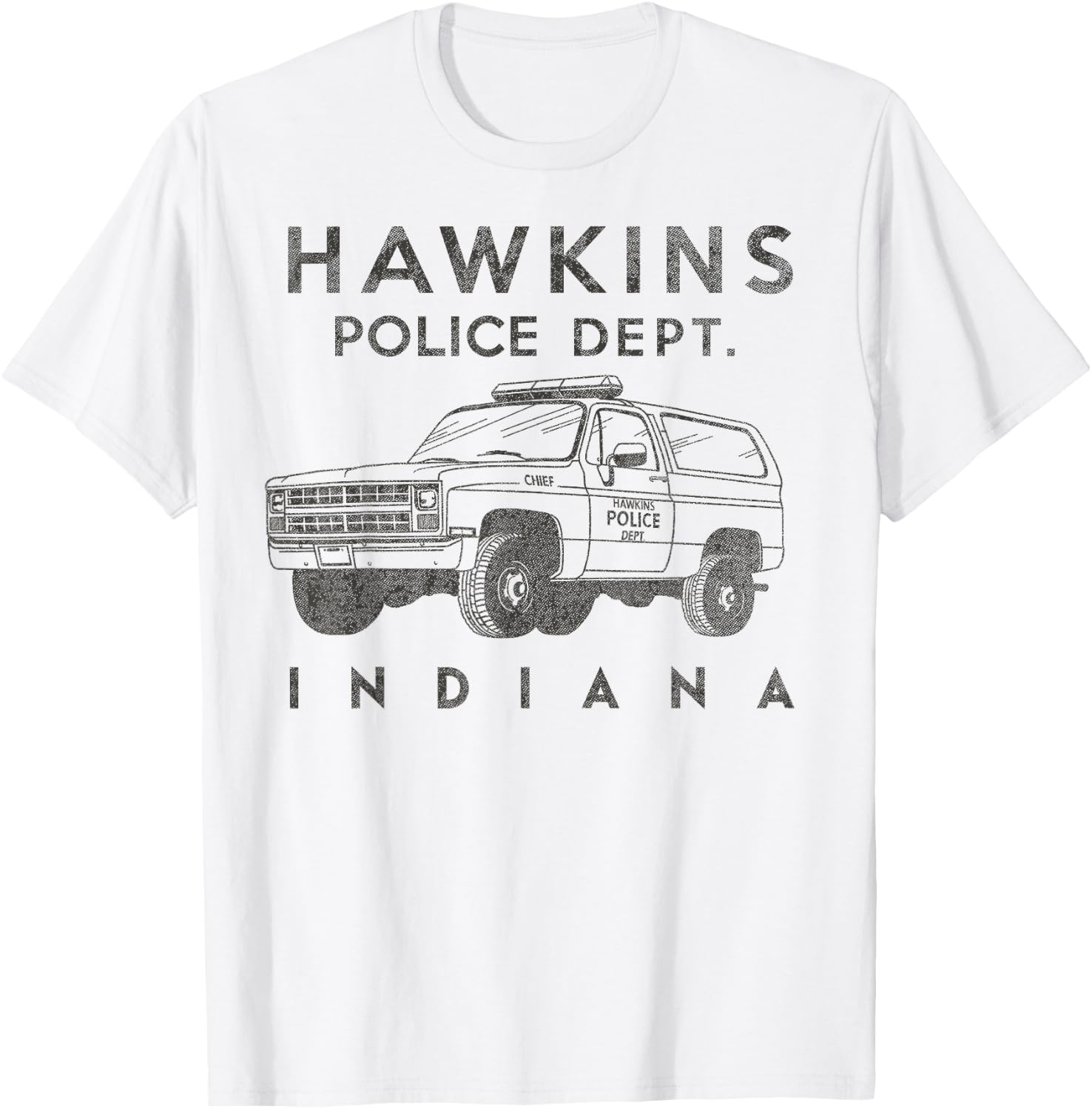 Netflix Stranger Things Hawkins Police Dept. Indiana T-Shirt - T-Shirt | White