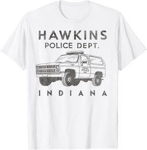 Netflix Stranger Things Hawkins Police Dept. Indiana T-Shirt - T-Shirt | White