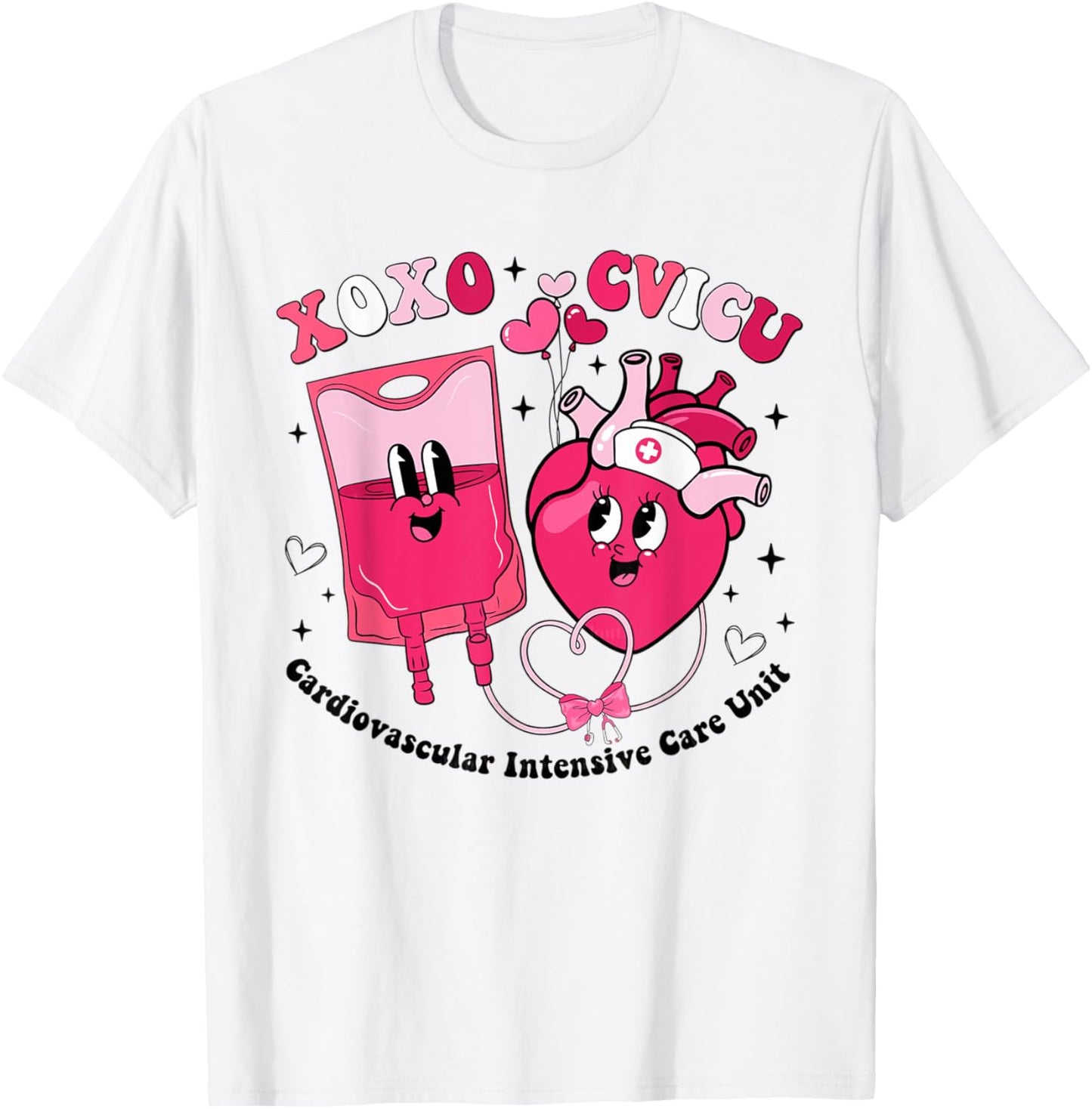 CVICU Valentine's Day Cardiac Nurse Valentine Cardiovascular T-Shirt - T-Shirt | White