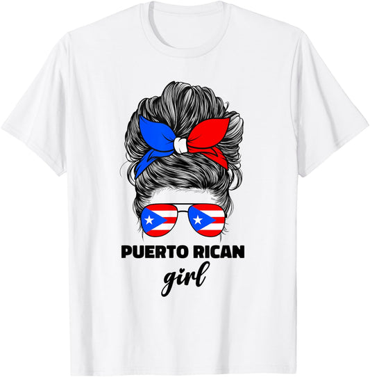 Puerto Rican Girl Girls Boricua Puerto Rico Flag T-Shirt - T-Shirt | White