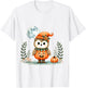 Halloween Owl With Pumpkin Costume Full Moon T-Shirt - T-Shirt | White