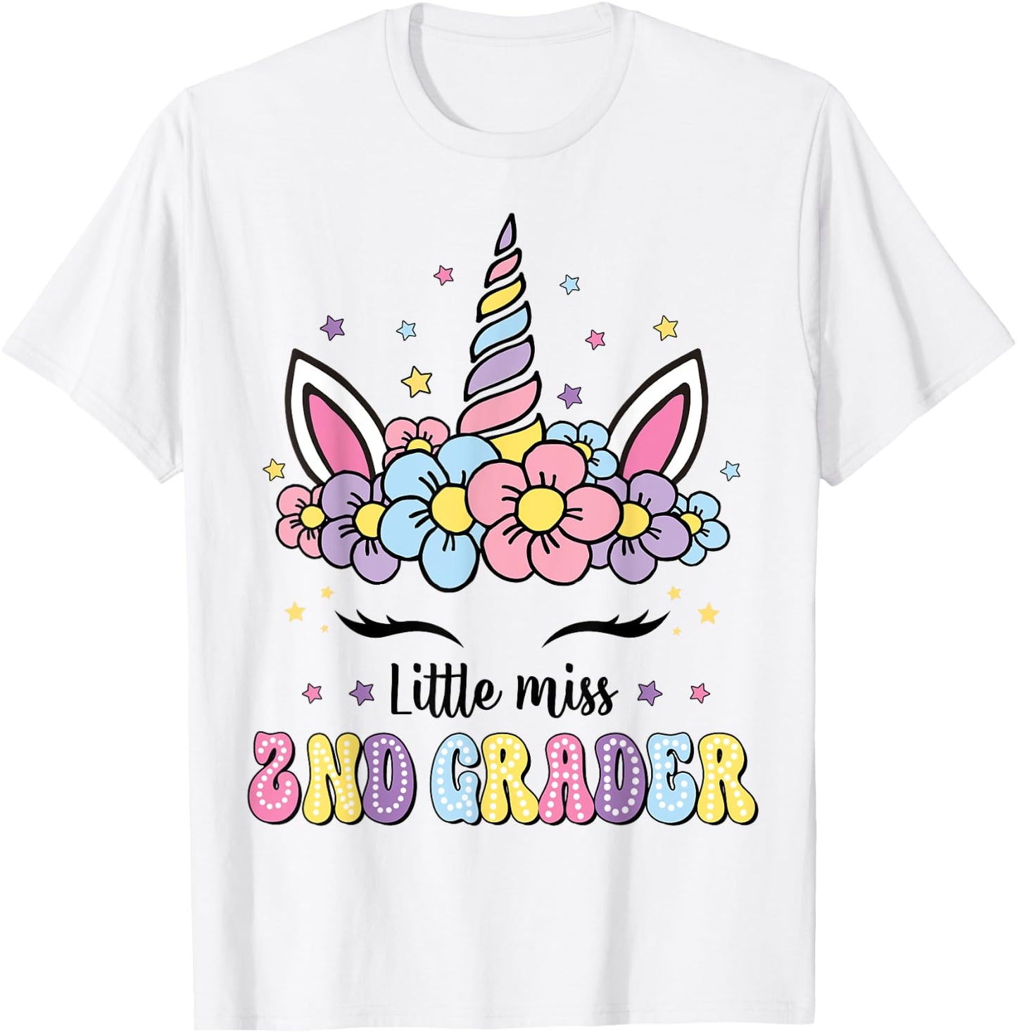 Little Miss 2nd Grade Grader Hello First Day Of School Girls T-Shirt - T-Shirt | White