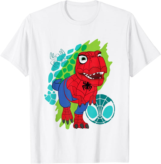 Marvel Spidey and His Amazing Friends Spider-Rex Cute Shot T-Shirt - T-Shirt | White
